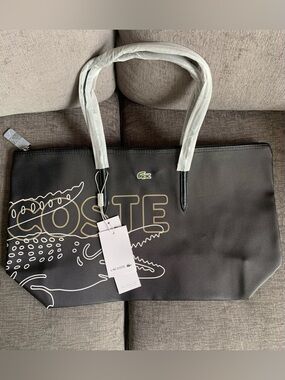 Lacoste L.12.12 Concept Tote handbag Bag purse Croc print NWT